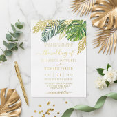 Tropical Wild Palm Blätter Wedding Folieneinladung