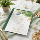Tropical Wild Palm Blätter Wedding Folieneinladung