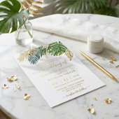 Tropical Wild Palm Blätter Wedding Folieneinladung