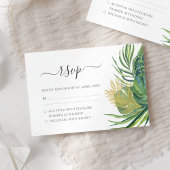 Tropical Wild Palm Blätter Wedding RSVP Karte