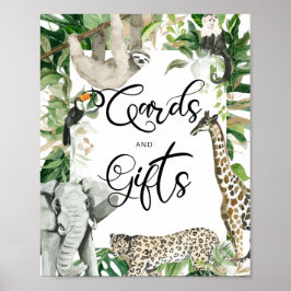 Tropical Wild Safari Animal Baby Dusche Schild