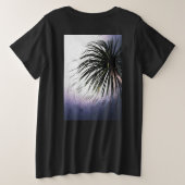 Tropical Windblown Palm Tree Große Größe T-Shirt (Design Rückseite)