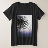Tropical Windblown Palm Tree Große Größe T-Shirt (Design vorne)