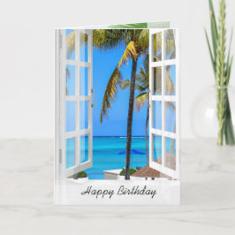 Tropical Window Birthday Karte
