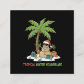 Tropical Winter Wonderland | Funny Christmas  Quadratische Visitenkarte (Vorderseite)