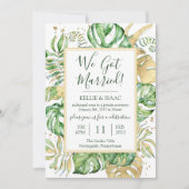Tropical Wir Got Verheiratet Eloped Empfang Party Einladung (Vorderseite)