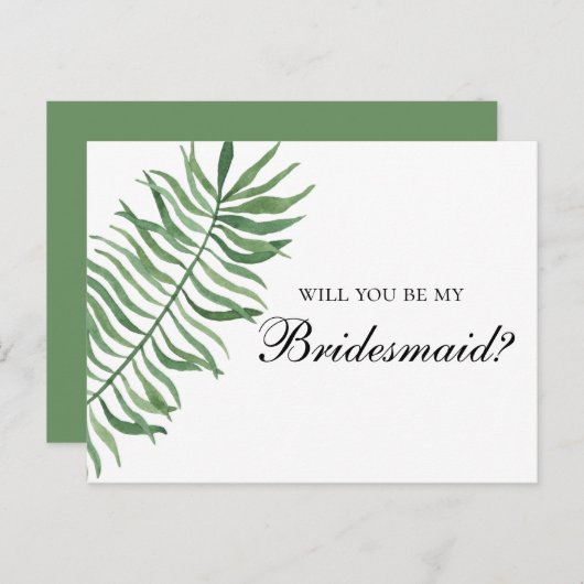 Tropical Wirst du meine Brautjungfrau sein? Exotis Einladungspostkarte (Vorne/Hinten)