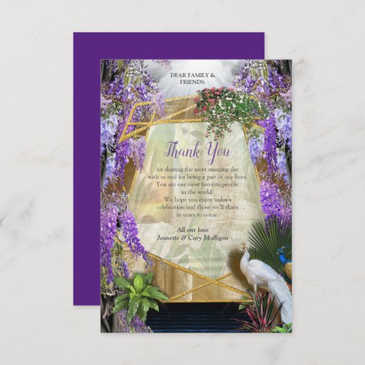 Tropical Wisteria Paradise RSVP Karte (Vorne/Hinten)