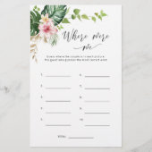 Tropical Wo waren wir Brautparty-Spiel (Vorderseite)