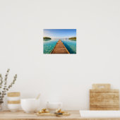 Tropical Wooden Pier Poster - Clear Turquoise (Küche)