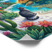 Tropical World Turtle — Nordic Fantasy-Kunstprint” Poster (Ecke)