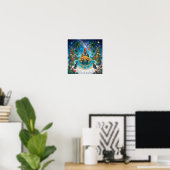 Tropical World Turtle — Nordic Fantasy-Kunstprint” Poster (Heimbüro)