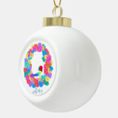 Tropical Wreath Aloha Christmas  Keramik Kugel-Ornament (Rechts)