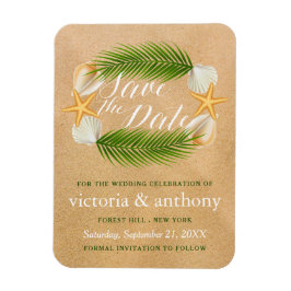Tropical Wreath Sandy Beach Hochzeit Save the Date Magnet