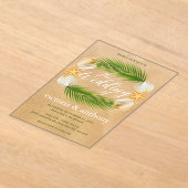 Tropical Wreath Sandy Beach Wedding Acryleinladungen (Ablage )