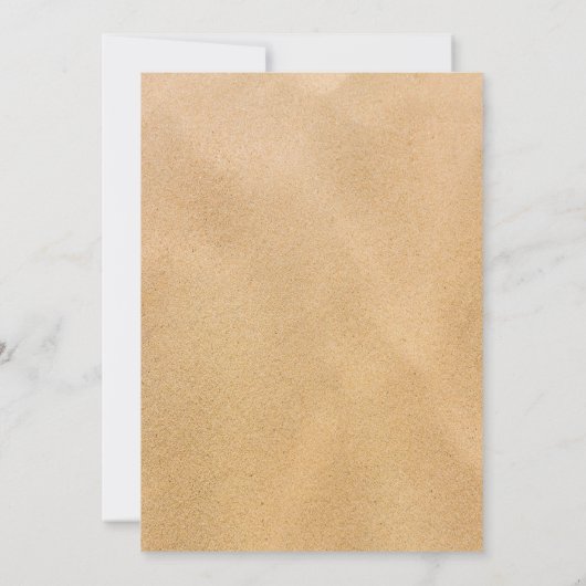 Tropical Wreath Sandy Beach Wedding Einladung (Rückseite)