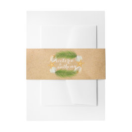 Tropical Wreath Sandy Beach Wedding Einladungsbanderole