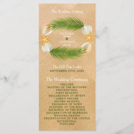 Tropical Wreath Sandy Beach Wedding Programm