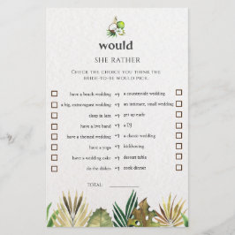 Tropical würde sie eher Brautparty-Spielkarte