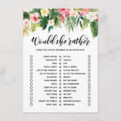 Tropical würde sie eher Brautparty-Spielkarte Begleitkarte (Vorderseite)