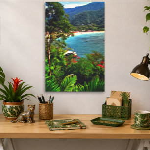 Tropical Yelapa Mexico Strand Blick 0828 Kunst Leinwanddruck