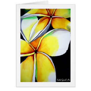 Tropical Yellow Frangipani Blume Originale Kunst