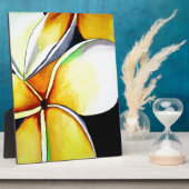 Tropical Yellow Frangipani Blume Originale Kunst Fotoplatte (Seite)