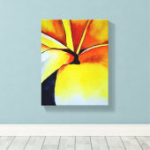 Tropical Yellow Frangipani Blume Originale Kunst Leinwanddruck (Insitu (Holzboden))