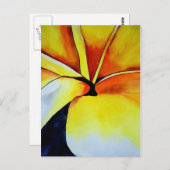 Tropical Yellow Frangipani Blume Originale Kunst Postkarte (Vorne/Hinten)