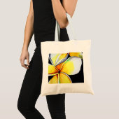 Tropical Yellow Frangipani Blume Originale Kunst Tragetasche (Vorderseite (Produkt))