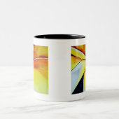 Tropical Yellow Frangipani Blume Originale Kunst Zweifarbige Tasse (Mittel)