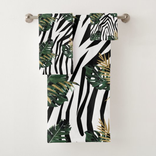 Tropical Zebra Print Towel Set (Insitu)
