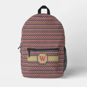 Tropical Zigzag Bedruckter Rucksack (Vorderseite)