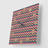 Tropical Zigzag Clock Quadratische Wanduhr (Winkel)