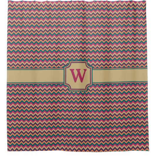 Tropical Zigzag Duschvorhang (Vorderseite)