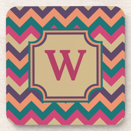 Tropical Zigzag Square Untersetzer (Vorderseite)