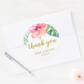 TropicalBeach-Gastgeschenk Hochzeit Runder Aufkleber (Umschlag)