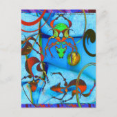 TropicalDog Blue Postkarte (Vorderseite)