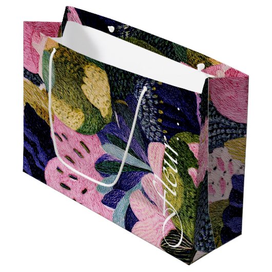 Tropicaler Modernismus-Geschenktasche (Horizontale Große Geschenktüte (Vorderseite Schrägansicht)