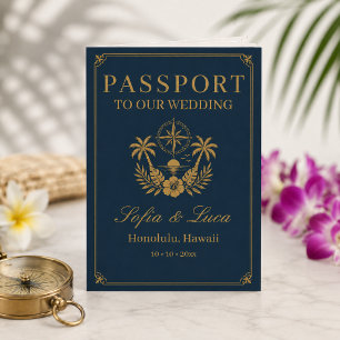 Tropicaler Reisepass Ziel Hochzeitseinladung Einladung