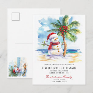 Tropicaler Schneemann Home Sweet Home Karte