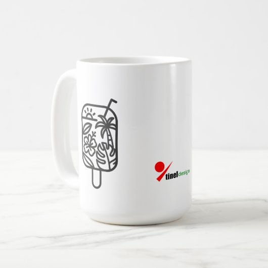 Tropicaler Sommer Schluckt Kaffeetasse | Minimalis (Vorderseite Links)