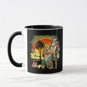 Tropicaler Sommer Surfing Santa Claus 6 Pack Weihn Tasse