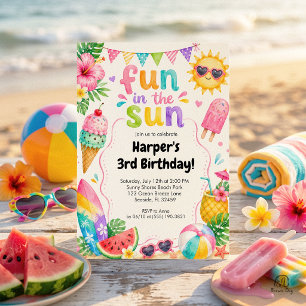 Tropicaler Sommergeburtstag - Spaß in der Sonne Einladung