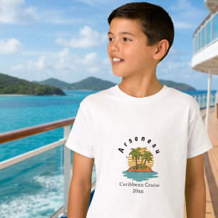 Tropicaler Sonnenuntergang Türkis Kreuzfahrt Urlau T-Shirt