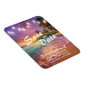 Tropicaler Sonnenuntergangsstrand QR-Code Save The Magnet (Rechte Seite)