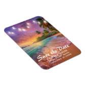 Tropicaler Sonnenuntergangsstrand QR-Code Save The Magnet (Rechte Seite)
