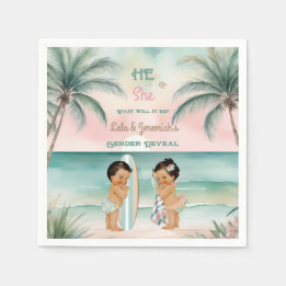 Tropicaler Strand Baby-Geschlechtsoffenlegung Blus Serviette