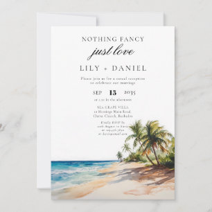 Tropicaler Strand-Elopement-Hochzeitsempfang Einladung