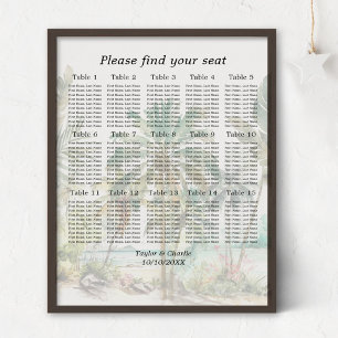 Tropicaler Strand Hochzeit 15 Tische Sitzplan Poster